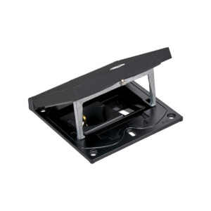 KFH140/74 - 1no. 13amp UK sockets in a manual locking top section - Black