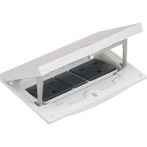 KFH240/72 - 2no. 13amp UK sockets in a manual locking top section - Stainless steel