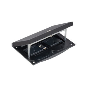 KFH240/74 - 2no. 13amp UK sockets in a manual locking top section - Black